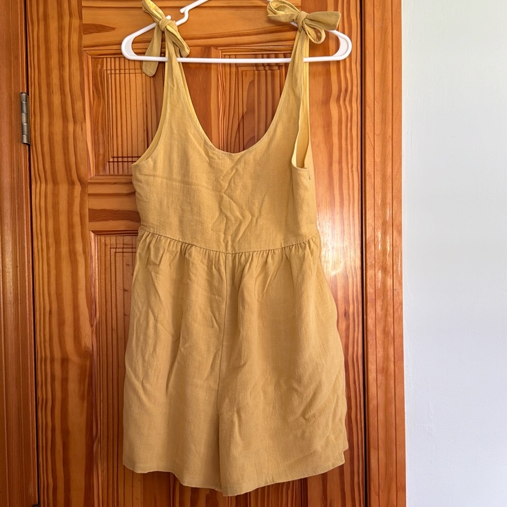 Pink Lily Mustard Jumpsuit